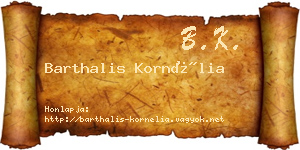 Barthalis Kornélia névjegykártya